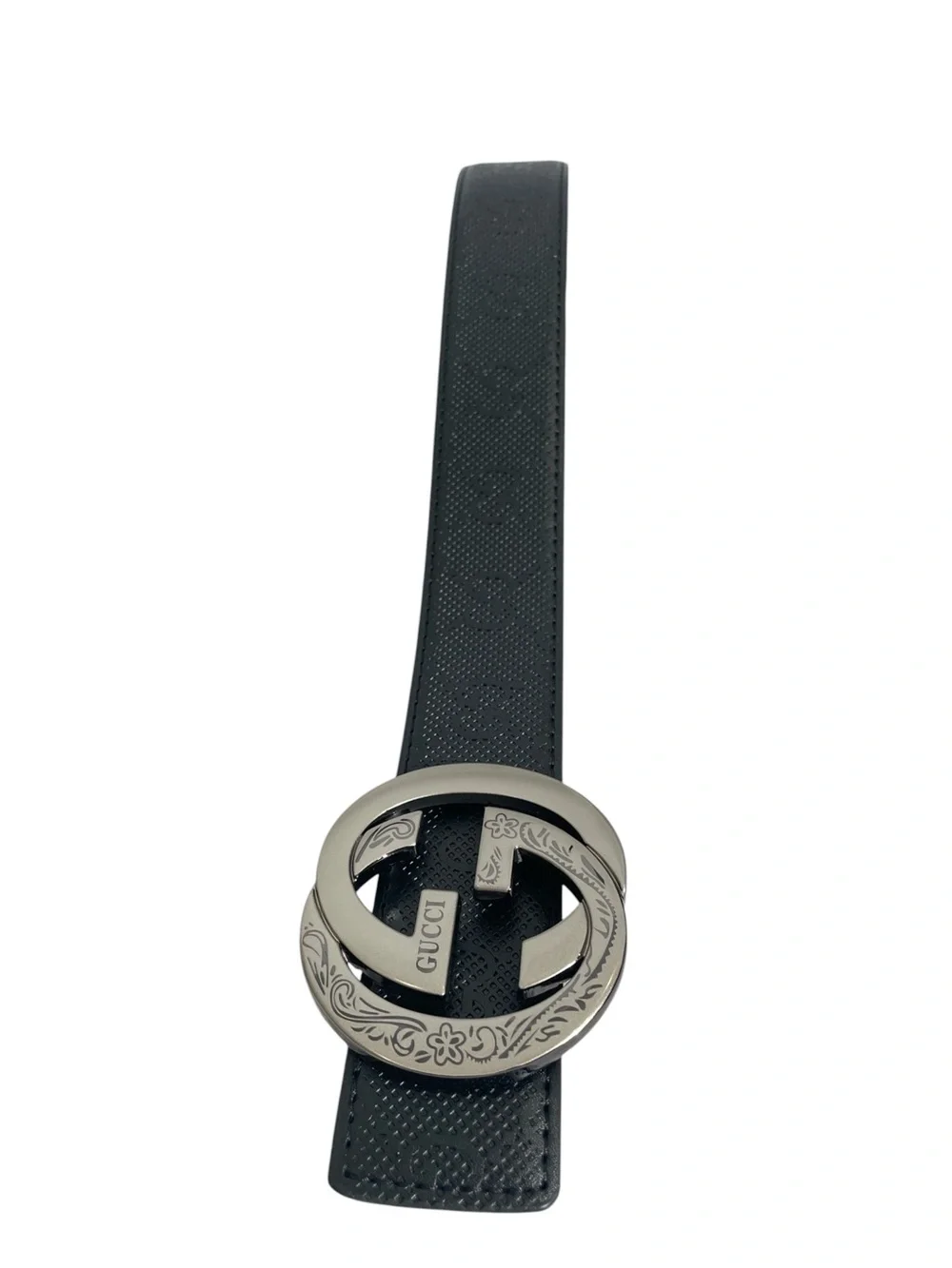 🖤Men’s Black Belt with Engraved Interlocking Buckle 🖤